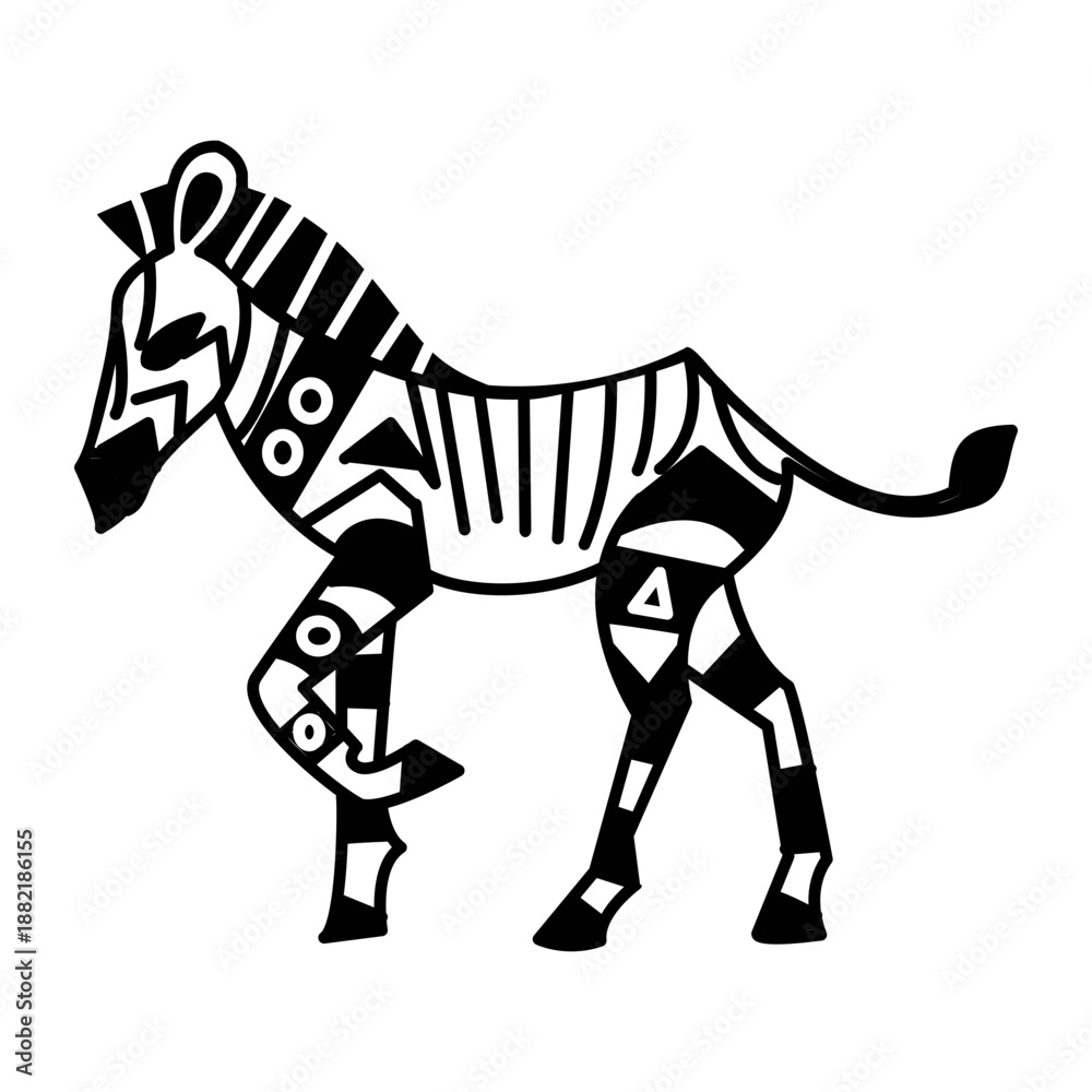 Fototapeta premium Zebra walking stylish black