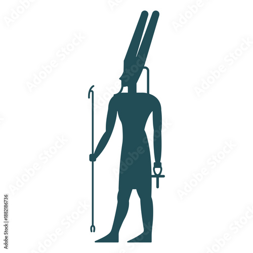 Egyptian gods amun silhouette