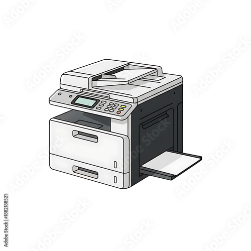 Office multifunction printer for copying and printing.