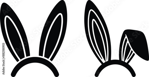 Easter Bunny Ears Headband Vector Illustration for Holiday Party Costume