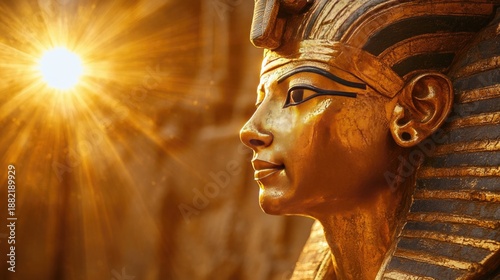 Ra, Egyptian God sun god of ancient Egypt Ra, the sun god, with rays of sunlight emanating from his form.