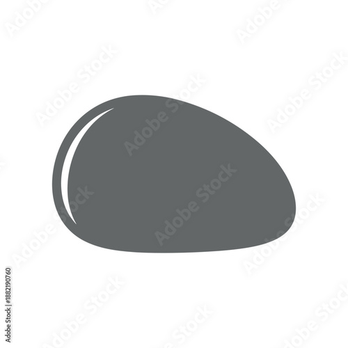Smooth gray stone isolated on a white background, ideal for natural textures in design