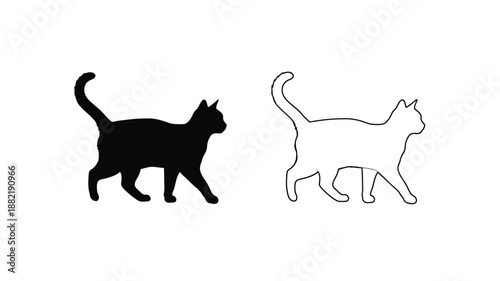 Two feline forms one dark and one light presented as a silhouette