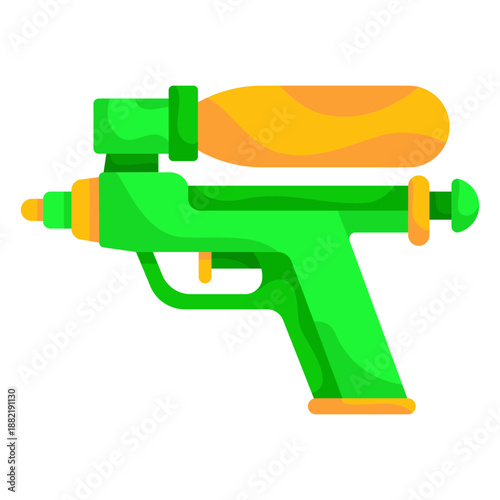 Green water gun flat