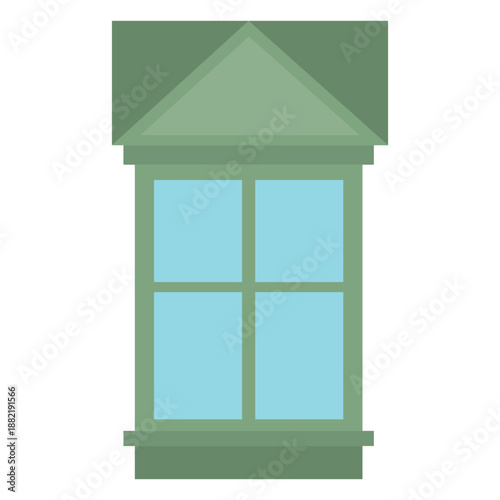 Window gable four pane flat