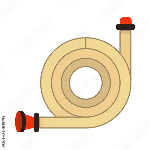 Fire hose colorful flat