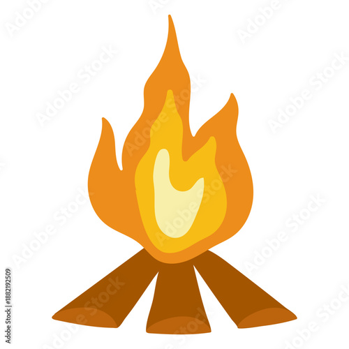 Camping bonfire flat