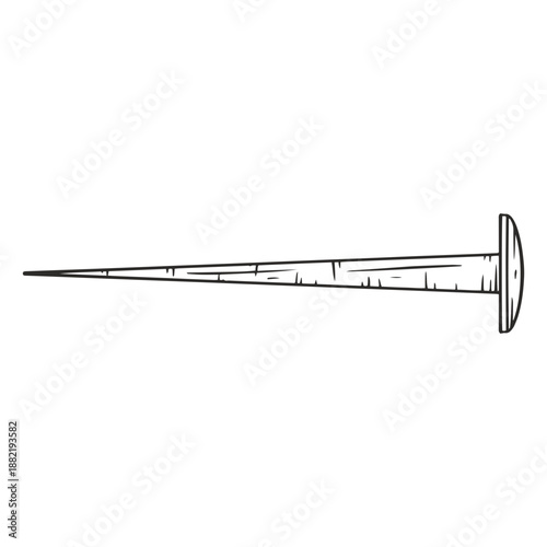 Hand drawn construction carpentry nail