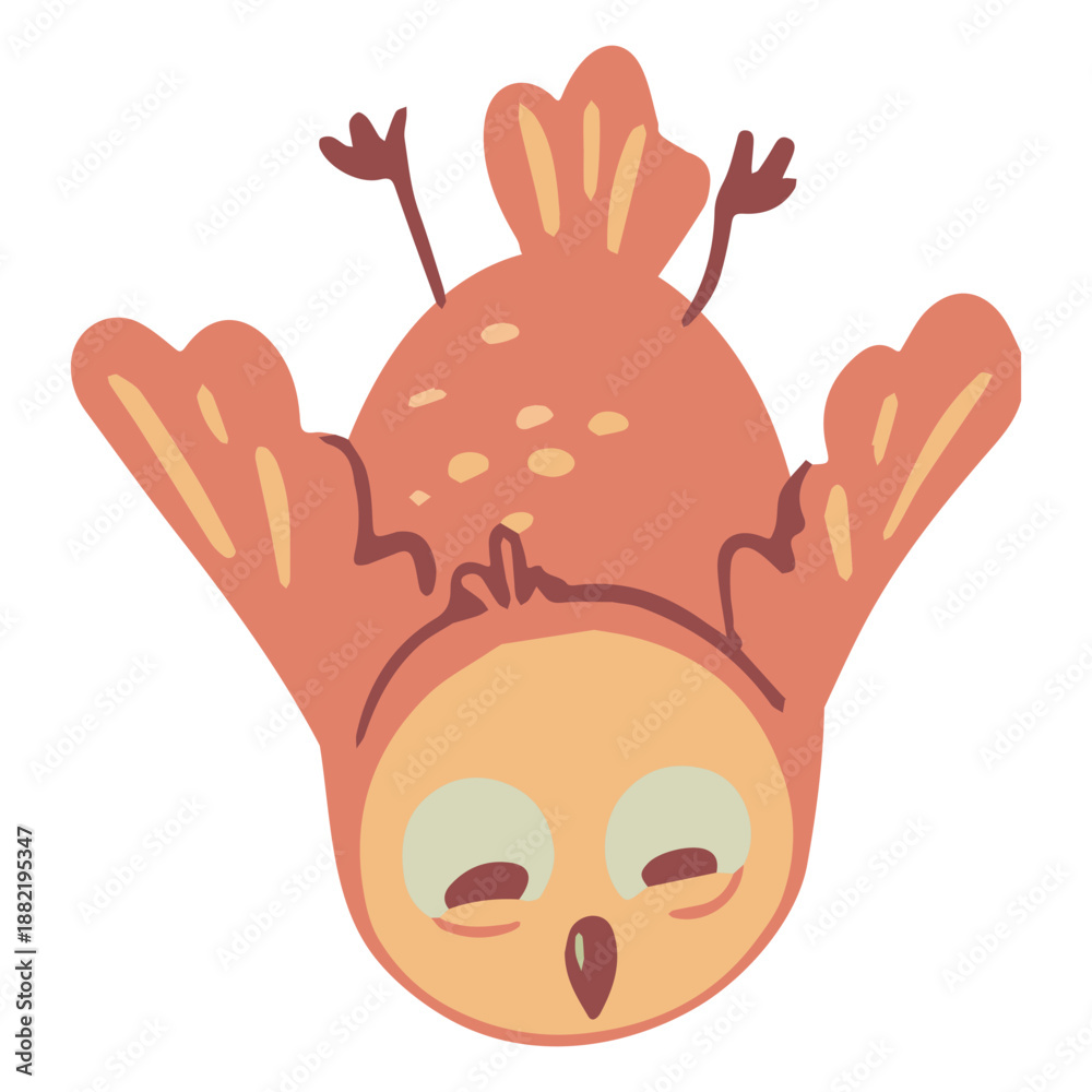 Fototapeta premium Owl brown flying flat