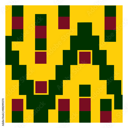 Colorful kente cloth pattern composition