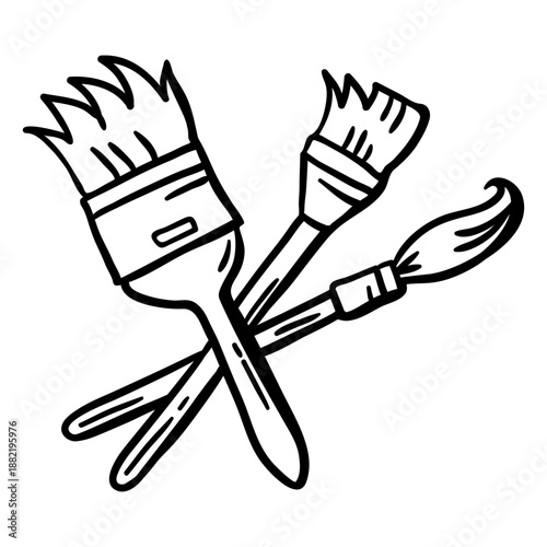 Hand drawn paint brush stroke