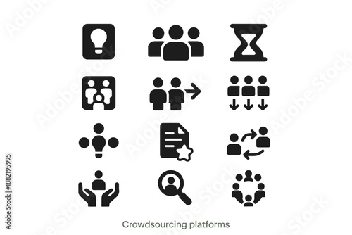 No icons corners grid vector uniform icon textures cue flow crowdsourcing rounded
