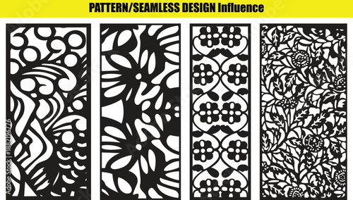 Four and Floral Pattern on Seamless Backgrounds patterns organic abstract