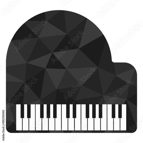 Low poly piano colored