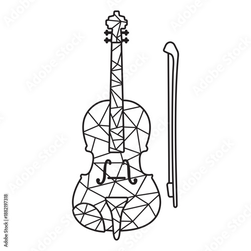 Low poly violin stroke