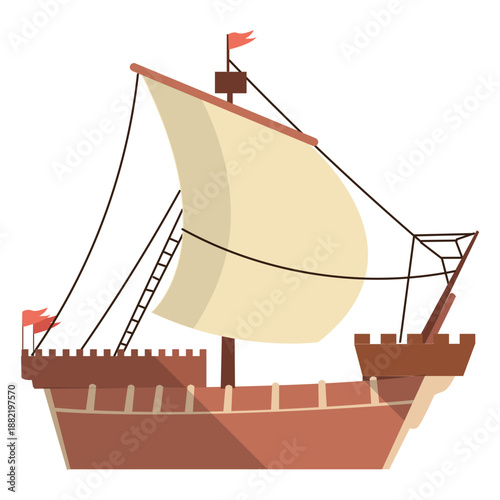 Caravel ship illustration