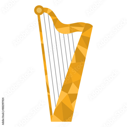 Low poly harp colored