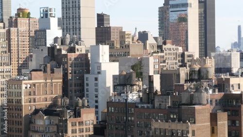 Canvas Print New York City Manhattan Midtown cityscape, rooftop near Penn Station, United States
