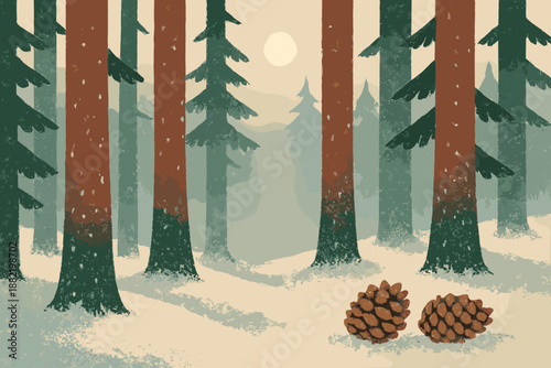 Forest text no labels emojis vector marks models sustainable winter icon workstation