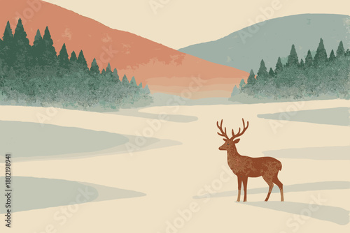 Characters deer vector product digital cyrillic labels no icon meadow snowy speech