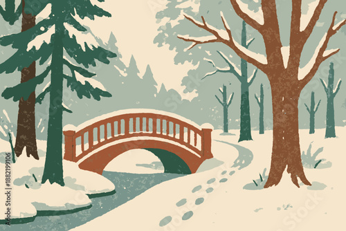 Bridge icon full punctuation pathway snowy models geometric emojis flat vector no