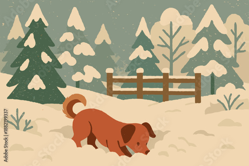 Geometric no icon layout bubbles vector dog flat simple modern product warm