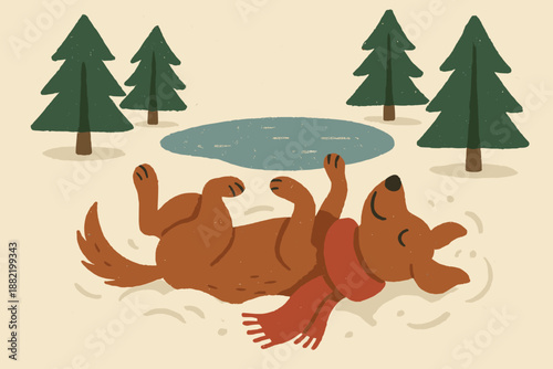 Full emojis dog snowy vector warm labels s icon text no style