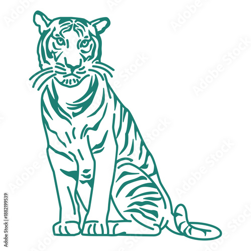 Sitting tiger design