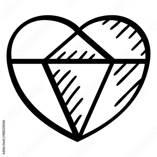 Pink tessellate diamond heart stroke