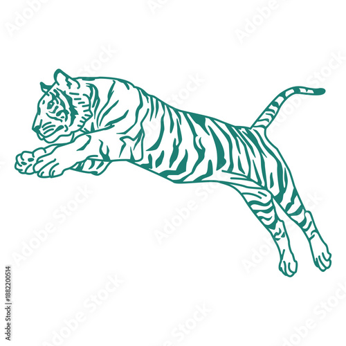 Tiger jumping design