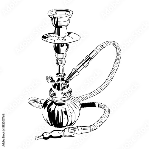 Hookah tobacco hand drawn hookah