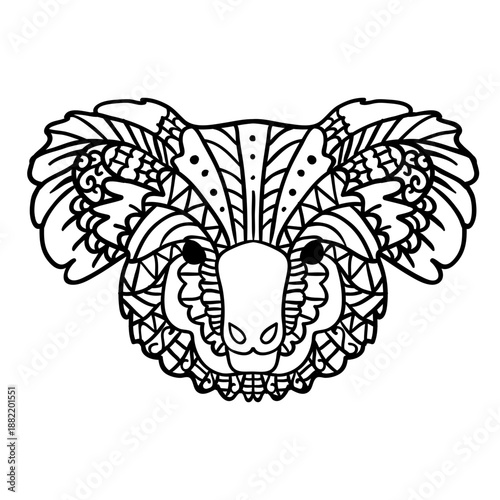 Photography Koala head animal mandala