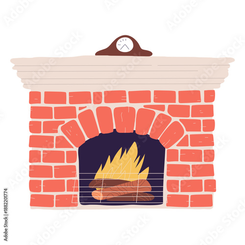 Lighten wood stove illustration