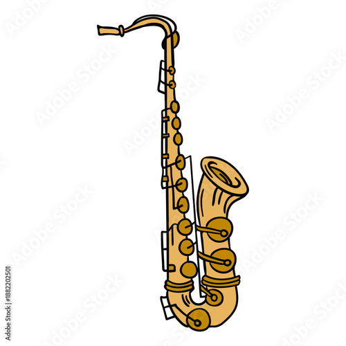 Alto saxophone instrument illustration