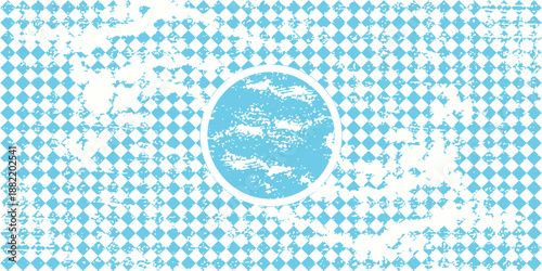 Texture with blue and white rhombus. Seamless banner for Bayern fabric. Vector Oktoberfest Bavarian pattern.
