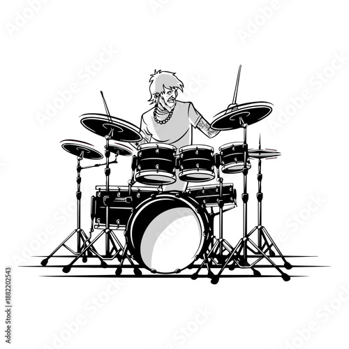 Male drummer illustration drummer
