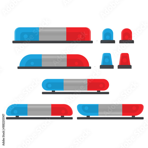 Police lights vector illustration on a white background