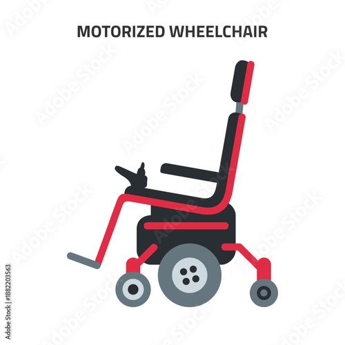 Motorized Wheelchair Vector Icon – Electric Mobility Chair for Accessibility & Healthcare