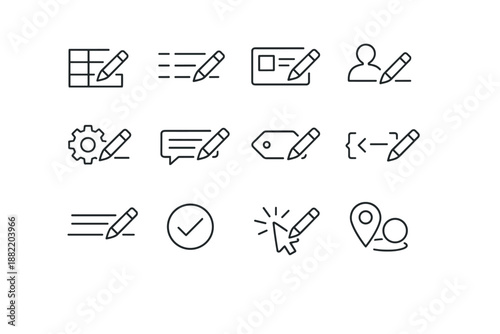 Clarity vector item table interaction card edit cue metadata icon generation image