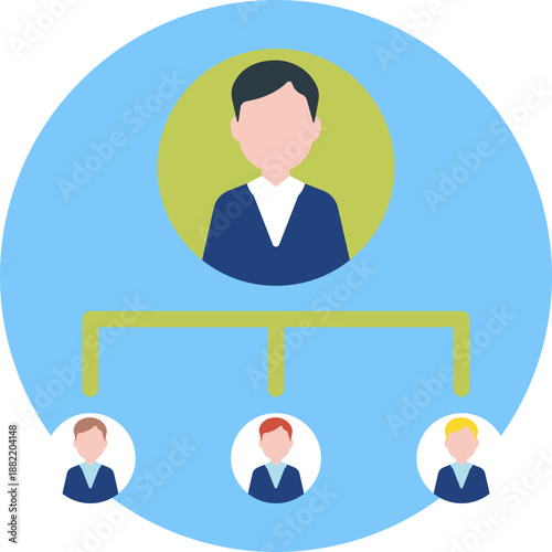 A symbol representing the process of finding and hiring new candidates for a job role.