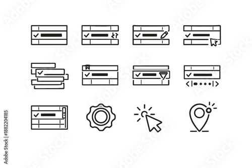 Image filtered generation row simple grouped select cue vector icon discovery pinned