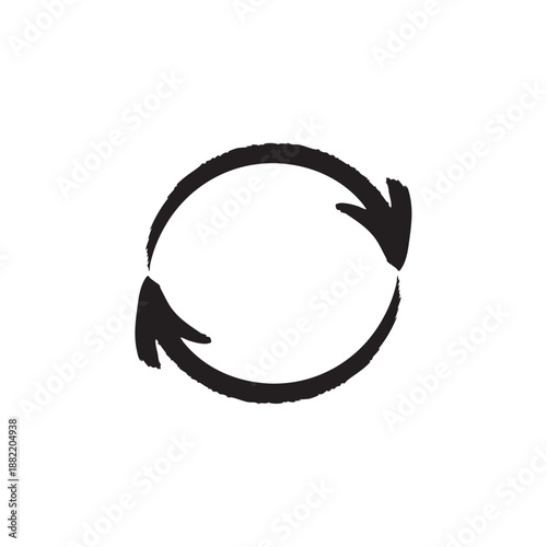 Circular arrows symbol design repeating cycle loop process icon simple graphic