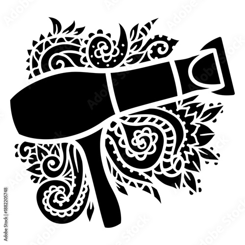 Mandala hair blow dryer cut out