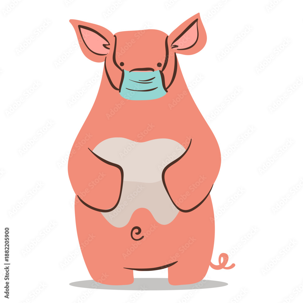 Fototapeta premium Dentist pig tooth character
