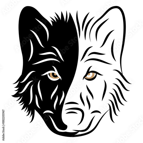 Wolf head duotone