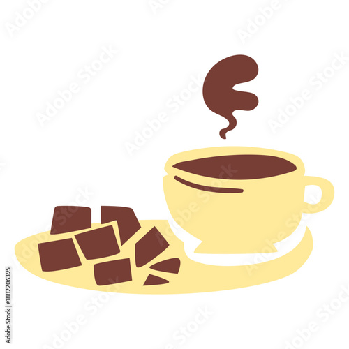 Hot chocolate drink flat