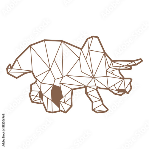 Polygonal triceratops dinosaur