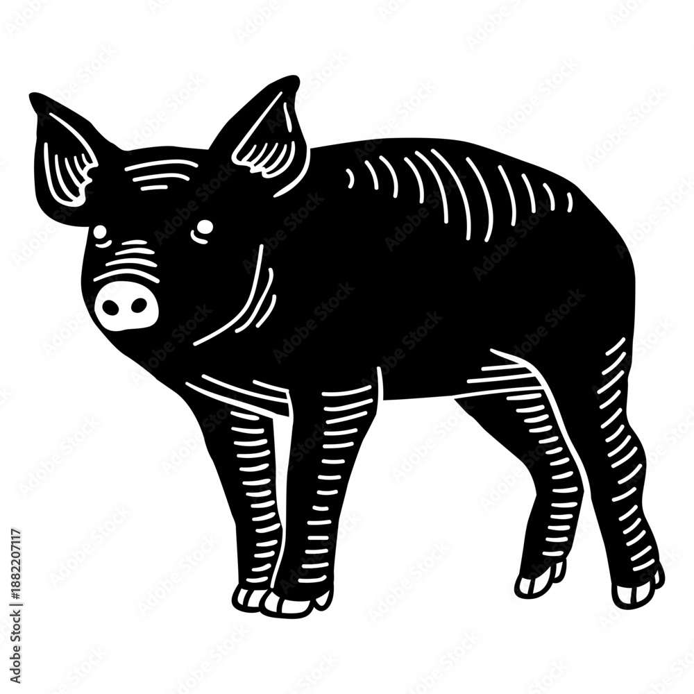 Fototapeta premium Pig farm animal walking