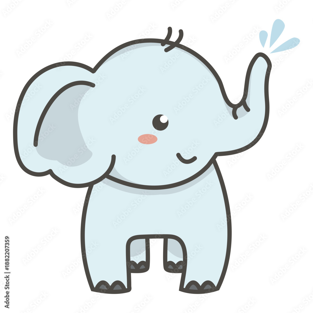 Fototapeta premium Adorable elephant flat