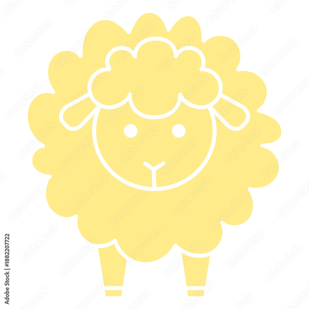 Fototapeta premium Cute yellow sheep cut out